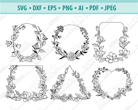Download Free Spring Flower Frame - SVG File, DXF File Easy Edite