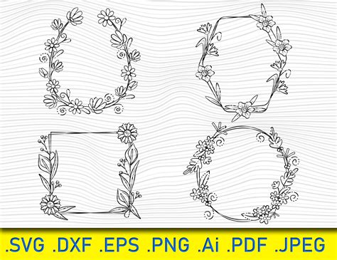 Download Free Spring Flower Frame - SVG File, DXF File Images