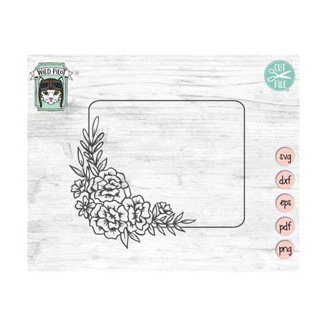 Download Free Spring Flower Frame - SVG File, DXF File Silhouette for Cricut