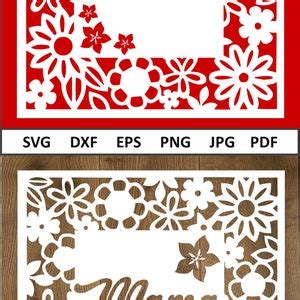 Download Free Spring Flower Frame Mom - SVG file,DXF File Cricut SVG Free PSD Mockups