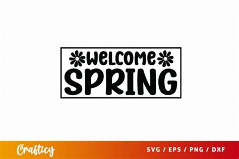 Download Free Spring Flower Frame Welcome - SVG File,DXF File Creativefabrica for Cricut