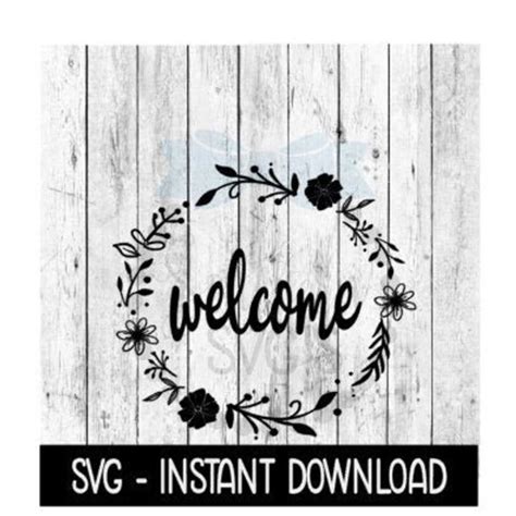 Download Free Spring Flower Frame Welcome - SVG File,DXF File Silhouette For Crafts