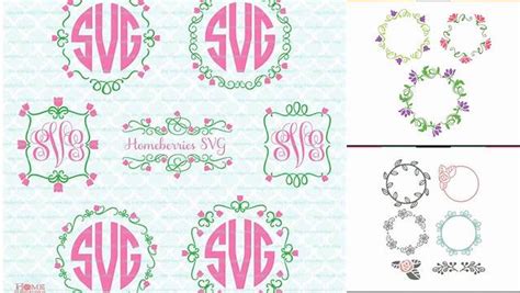 Download Free Spring Flower Monogram Frames - SVG, DXF, EPS Cut Files For Cricut