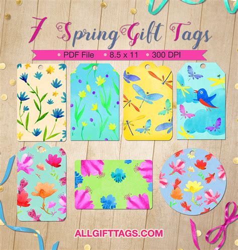 Download Free Spring Gift Tags Commercial Use DXF Files