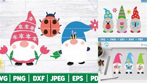 Download Free Spring Gnomes SVG Cut-Files DXF Files