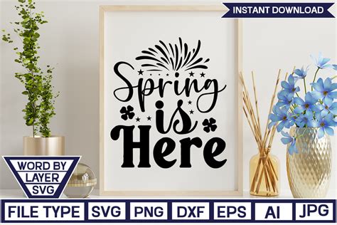 Download Free Spring Is Here SVG Cut File Silhouette For Crafts