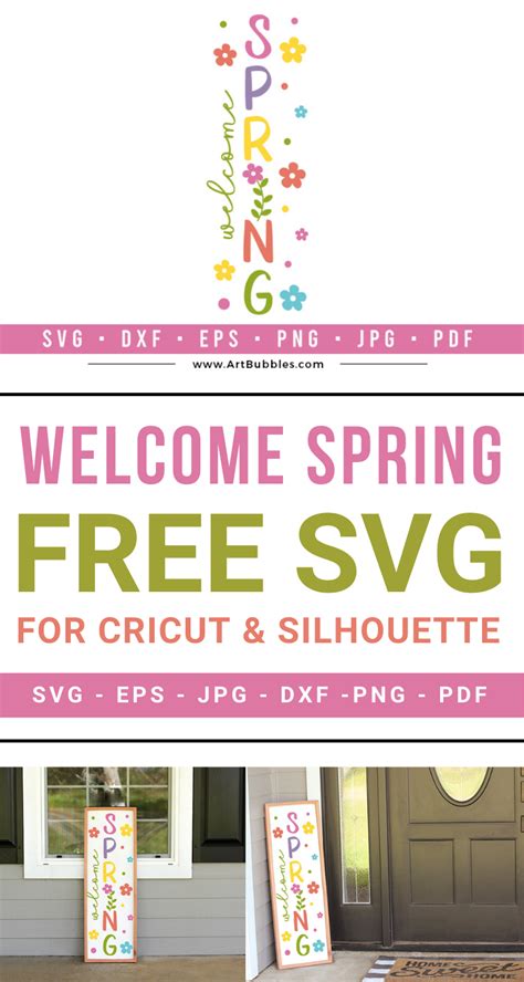 Download Free Spring Porch Sign SVG Cut File Silhouette DXF Files