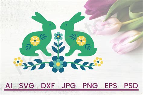 Download Free Spring SVG, Bunny SVG, DXF File, Cuttable File Cricut SVG DXF Files