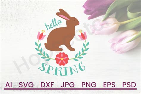 Download Free Spring SVG, Bunny SVG, DXF File, Cuttable File for Cricut