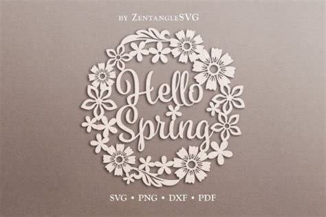 Download Free Spring SVG, Hello Spring Svg, Hello Svg, Wreath Svg, Spring Wreath
Svg DXF Files