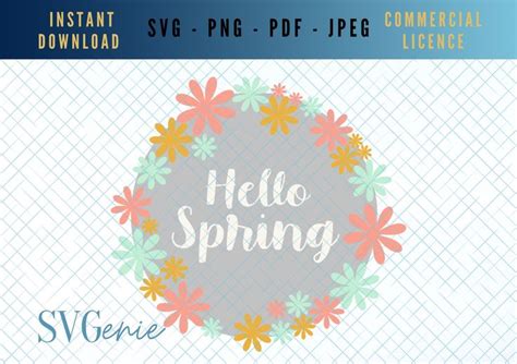 Download Free Spring SVG, Hello Spring Svg, Hello Svg, Wreath Svg, Spring Wreath
Svg For Crafts
