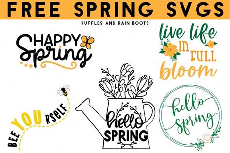 Download Free Spring SVG Cut File Silhouette Free PSD Mockups