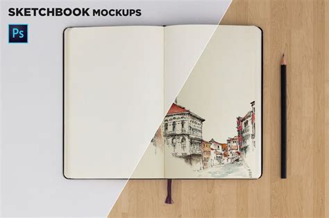 Download Free Spring Sketchbook Mockup PSD Generator