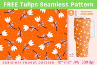 Download Free Spring Tulips. 8 Patterns Commercial Use Free PSD Mockups
