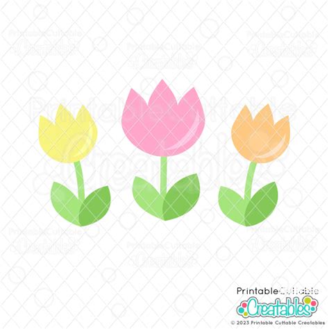 Download Free Spring Tulips. 8 Patterns Cricut SVG Free PSD Mockups