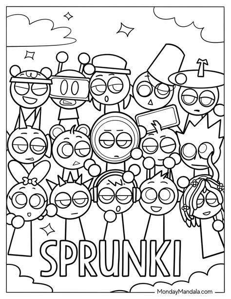 Free Sprunki Coloring Pages