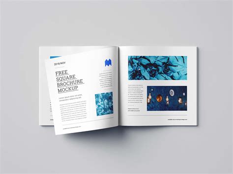 Download Free Square Brochure Mockup - Half Side View PSD Generator