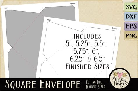 Download Free Square Envelope SVG Cutting File Template, DXF, PNG, EPS Files
