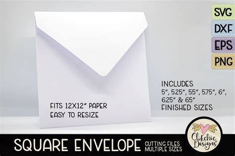 Download Free Square Envelope SVG Cutting File Template, DXF, PNG, EPS Files DXF Files