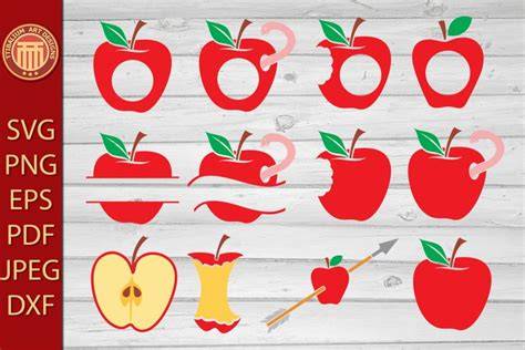 Download Free Square Monogram Pattern Apples - SVG, DXF, EPS Cut Files For Crafts