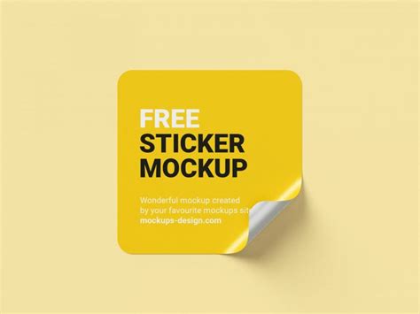 Download Free Square Sticker Mockup PSD Yellowimages