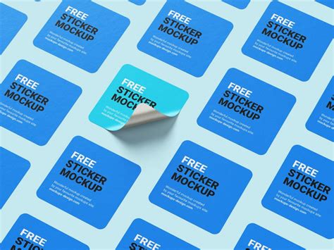 Download Free Square Sticker Mockup PSD for Branding