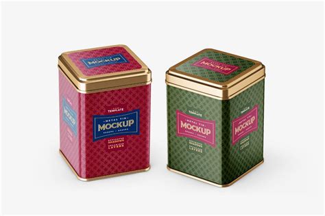 Download Free Square Tin Can Mockup Set PSD Templates Generator