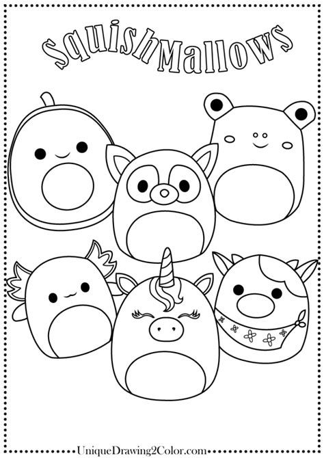 Free Squishmallow Coloring Pages Printable