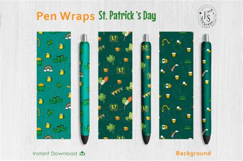 Download Free St Patrick Irish Pen Wraps PNG File Set Files Free PSD Mockups