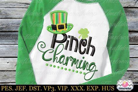 Download Free St Patricks Day Pinch Charming Embroidery Applique Design Files DXF Files