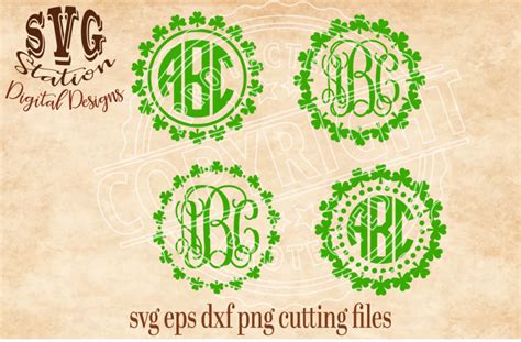 Download Free St. Patricks Monogram Frames / SVG DXF PNG EPS Cutting File Files