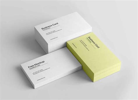 Download Free Stack of Textured Business Cards Mockup PSD Generator