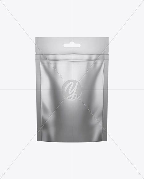 Download Free Stand Up Metallic Pouch - Front View PSD Generator