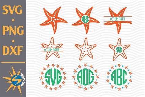 Download Free Starfish Monogram SVG, PNG, DXF Digital Files Include DXF Files
