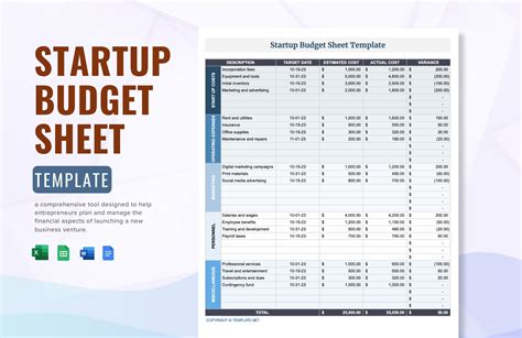 Free Startup Plan, Budget & Cost Templates | Smartsheet