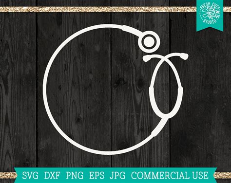 Download Free Stethoscope Monogram Frame | Nurse Cut File DXF Files