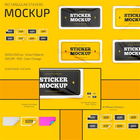 Download Free Sticker Generator Mockup Set PSD Templates PSD Yellowimages PSD Files