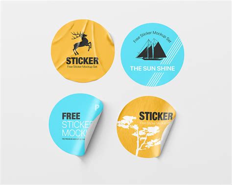 Download Free Sticker Mockup Bundle PSD Templates PSD Yellowimages