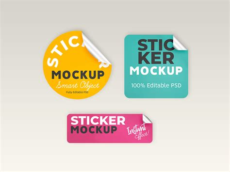 Download Free Sticker Mockup Bundle PSD Templates TIFF Files PSD Files