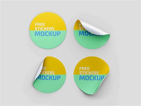Download Free Sticker Mockup Bundle PSD Templates Yellow Images Free Mockups Images