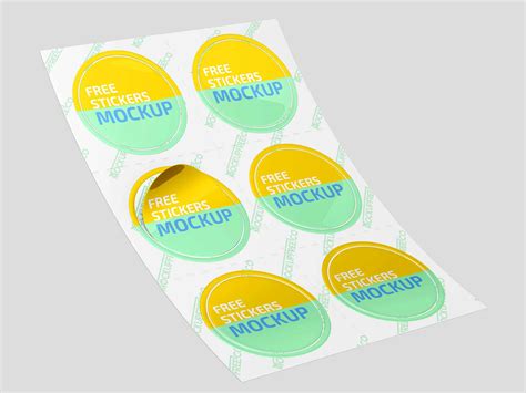 Download Free Stickers Mockup Set PSD Templates Object Mockups PSD Files