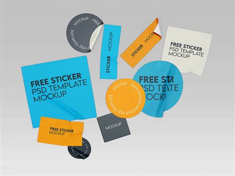 Download Free Stickers Mockup Set PSD Templates Placeit Images