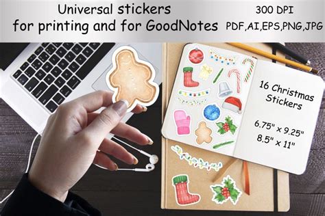 Download Free Stickers Print And Cut and for the GoodNotes app.Christmas DXF Files
