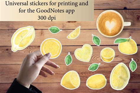 Download Free Stickers for printing and for the GoodNotes app.Lemons,herb Commercial Use Free PSD Mockups