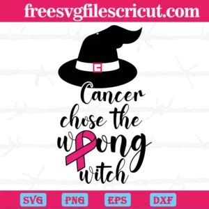 Download Free Stomp On Cancer Witch Breast Cancer Commercial Use DXF Files