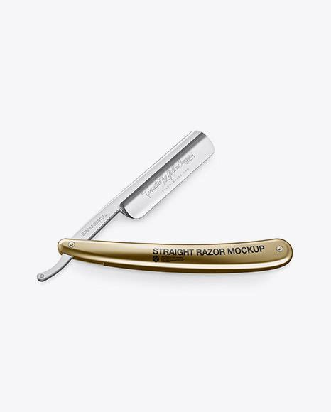 Download Free Straight Razor With Metallic Handle Mockup PSD Generator