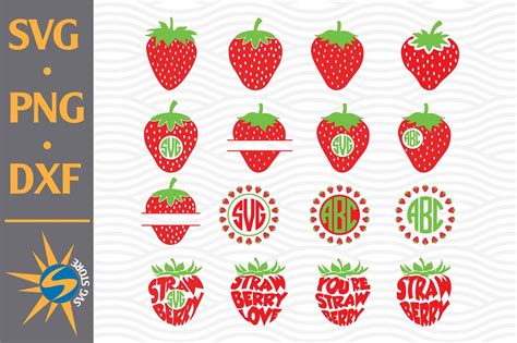 Download Free Strawberry Monogram SVG, PNG, DXF Digital Files Include DXF Files