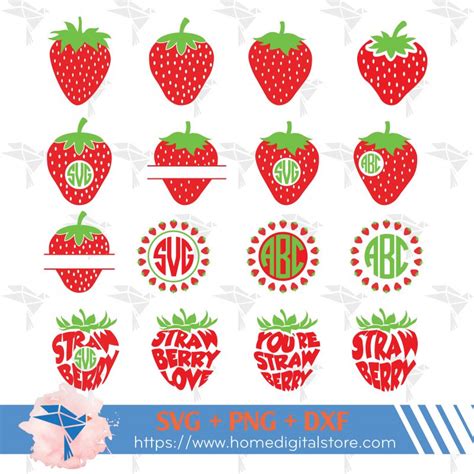 Download Free Strawberry SVG * Strawberry Monogram Cut File DXF Files