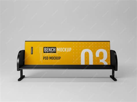 Download Free Street Bench Advertising Mockup - Front View PSD Generator