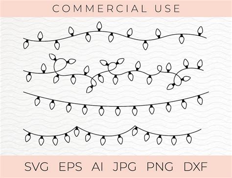 Download Free String Lights Digital Paper Files for Cricut
